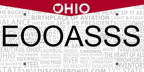 EOOASSS Ohio License Plate