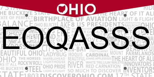 EOQASSS Ohio License Plate