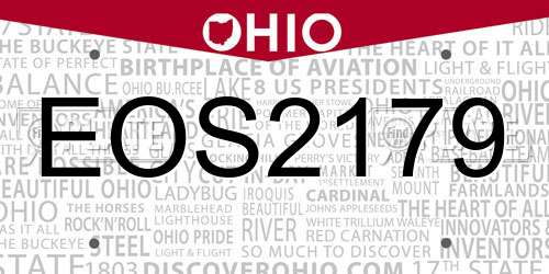 EOS2179 Ohio License Plate