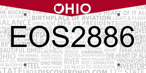 EOS2886 Ohio License Plate