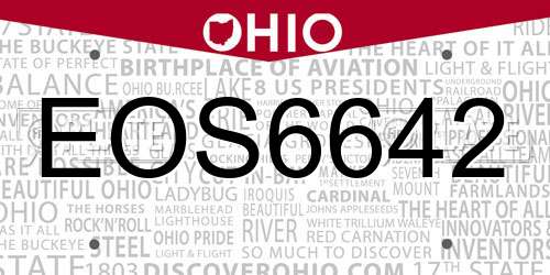 EOS6642 Ohio License Plate