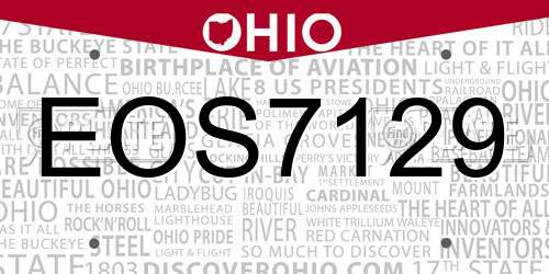 EOS7129 Ohio License Plate