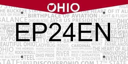 EP24EN Ohio License Plate