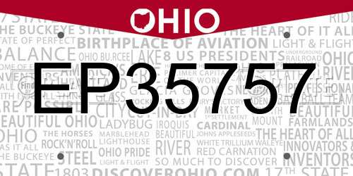 EP35757 Ohio License Plate