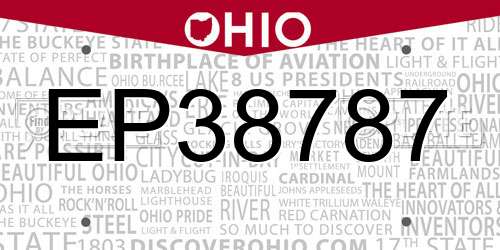 EP38787 Ohio License Plate