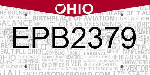 EPB2379 Ohio License Plate