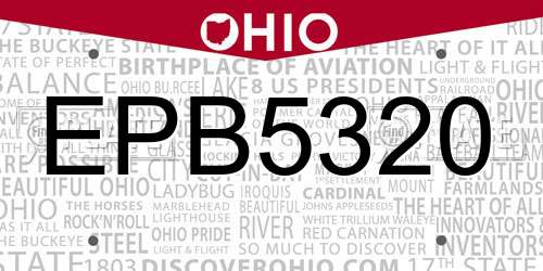 EPB5320 Ohio License Plate