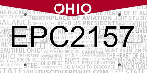 EPC2157 Ohio License Plate