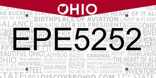 EPE5252 Ohio License Plate