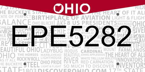 EPE5282 Ohio License Plate