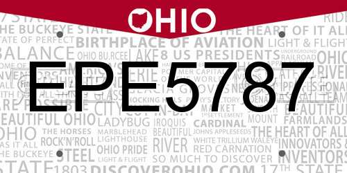 EPE5787 Ohio License Plate