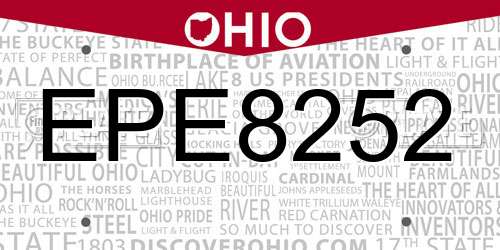 EPE8252 Ohio License Plate