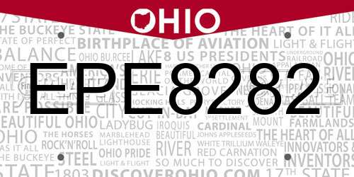 EPE8282 Ohio License Plate
