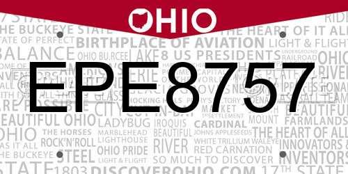 EPE8757 Ohio License Plate