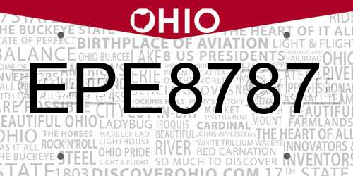 EPE8787 Ohio License Plate