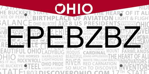 EPEBZBZ Ohio License Plate