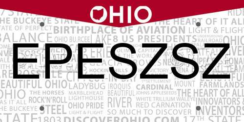EPESZSZ Ohio License Plate