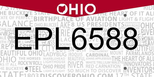 EPL6588 Ohio License Plate