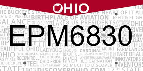 EPM6830 Ohio License Plate