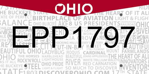 EPP1797 Ohio License Plate