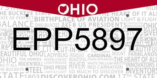 EPP5897 Ohio License Plate