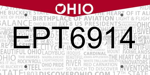 EPT6914 Ohio License Plate