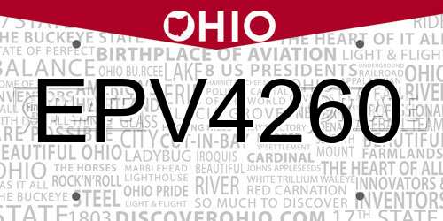EPV4260 Ohio License Plate