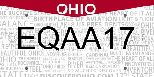 EQAA17 Ohio License Plate