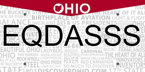 EQDASSS Ohio License Plate