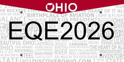 EQE2026 Ohio License Plate