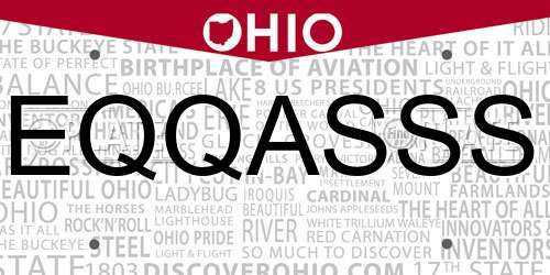 EQQASSS Ohio License Plate