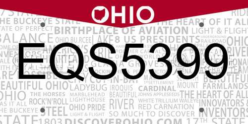 EQS5399 Ohio License Plate