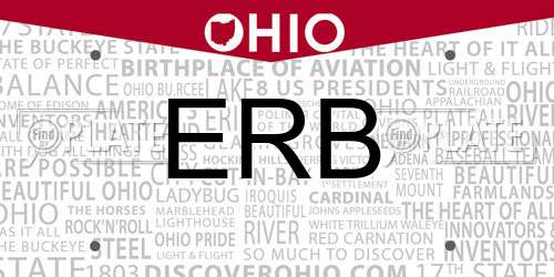ERB Ohio License Plate