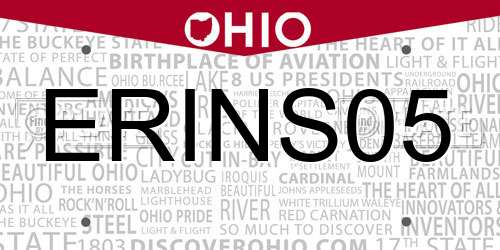 ERINS05 Ohio License Plate