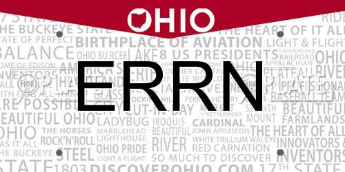 ERRN Ohio License Plate