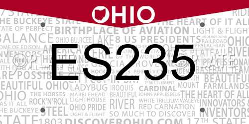 ES235 Ohio License Plate
