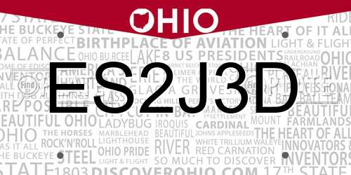 ES2J3D Ohio License Plate