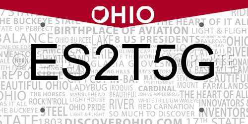 ES2T5G Ohio License Plate