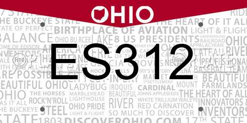ES312 Ohio License Plate