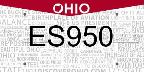 ES950 Ohio License Plate