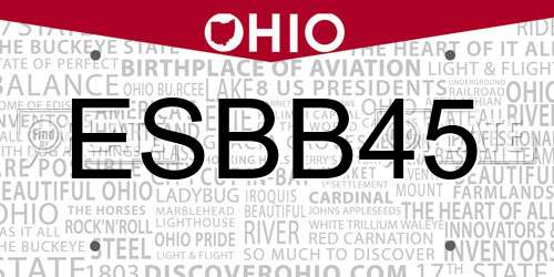ESBB45 Ohio License Plate