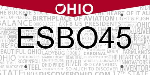 ESBO45 Ohio License Plate