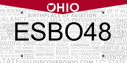 ESBO48 Ohio License Plate