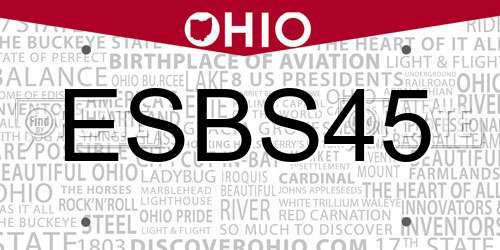 ESBS45 Ohio License Plate