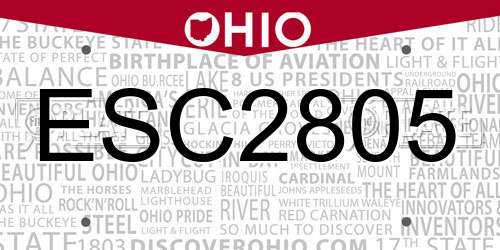 ESC2805 Ohio License Plate