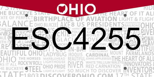ESC4255 Ohio License Plate