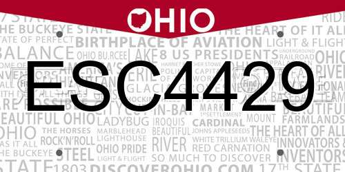 ESC4429 Ohio License Plate