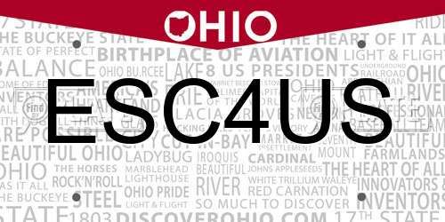 ESC4US Ohio License Plate