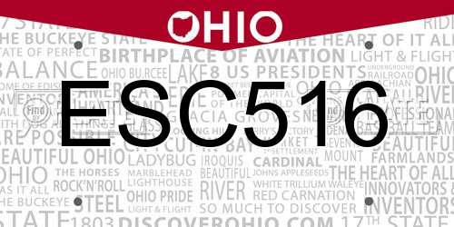 ESC516 Ohio License Plate