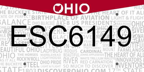 ESC6149 Ohio License Plate